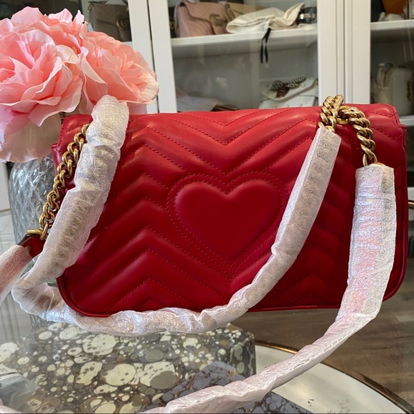 New Gucci small marmont flap red gold - Picture 3 of 9